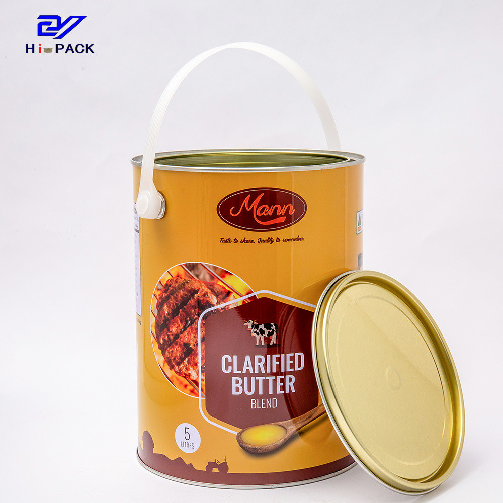 1000ml Butter Can With Rock Ring Lid 1ltr Food Safe Metal Buckets